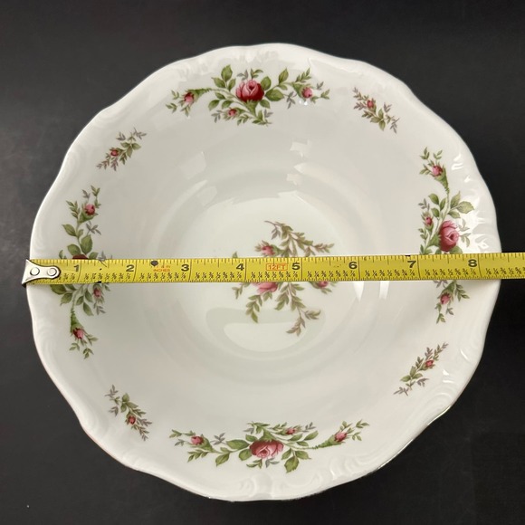 JOHANN HAVILAND Moss Rose (Bavarian Backstamp) 8" Round Vegetable Bowl VTG - Picture 8 of 11